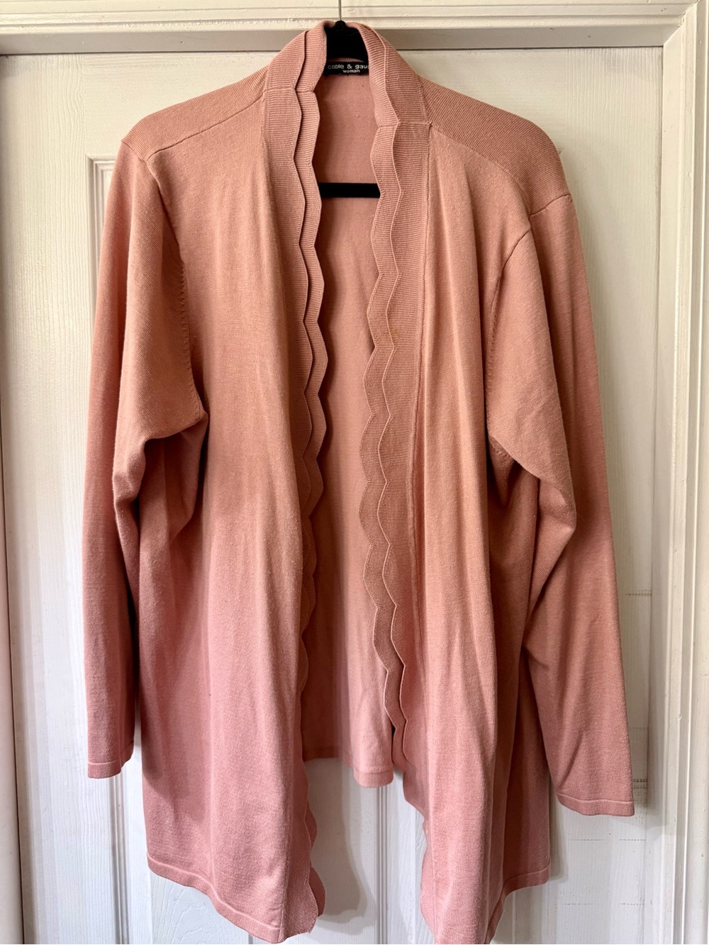 Cable & Gauge Pink Open Cardigan Sweater Duster 2X